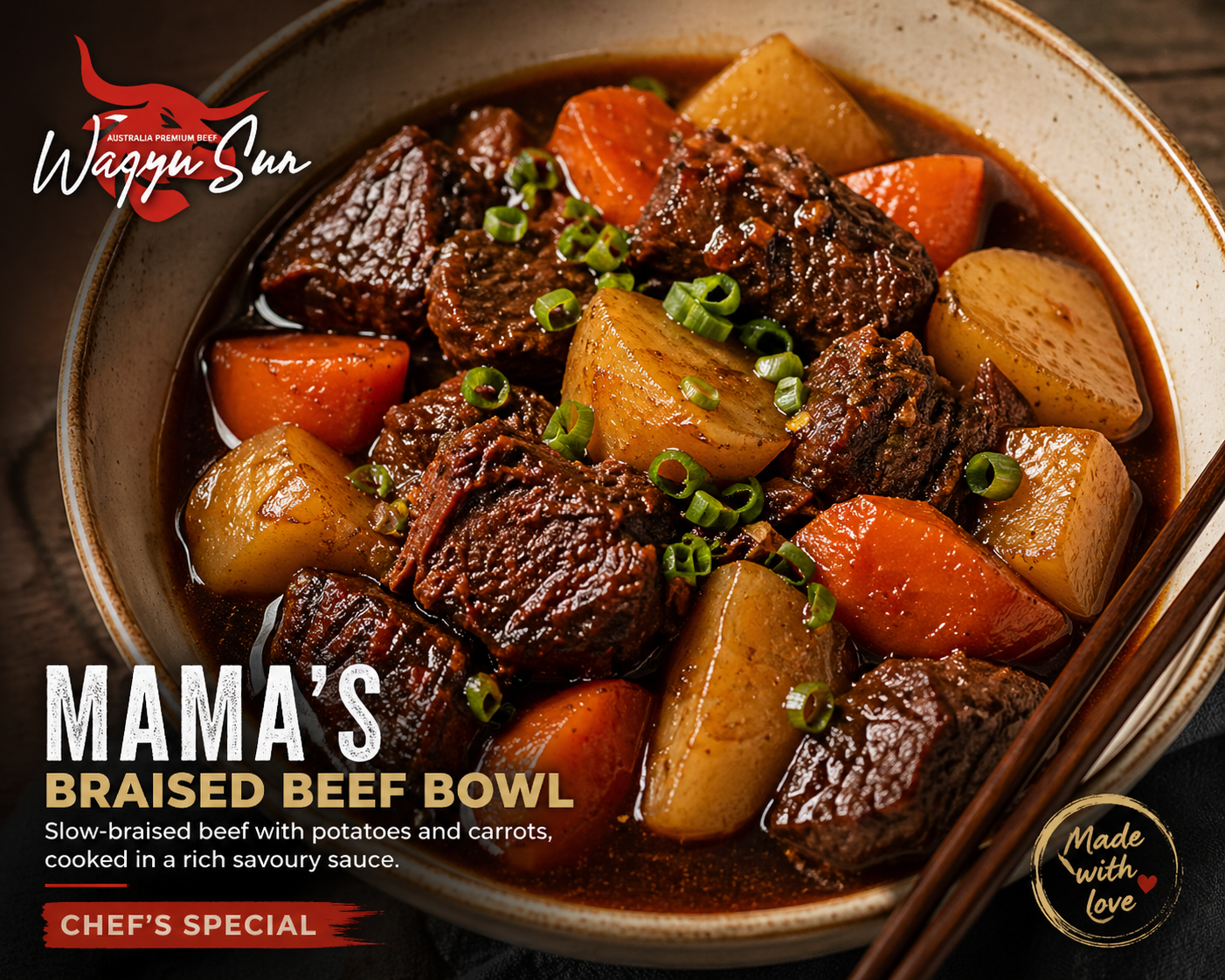🔥 Mama’s Braised Beef Bowl (Chef’s Special)